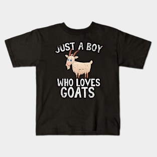 Just A Boy Who Loves Goats Kids T-Shirt